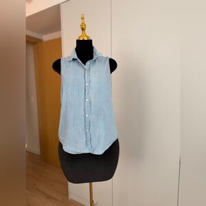 J. Crew Light Wash Sleeveless Button-Up